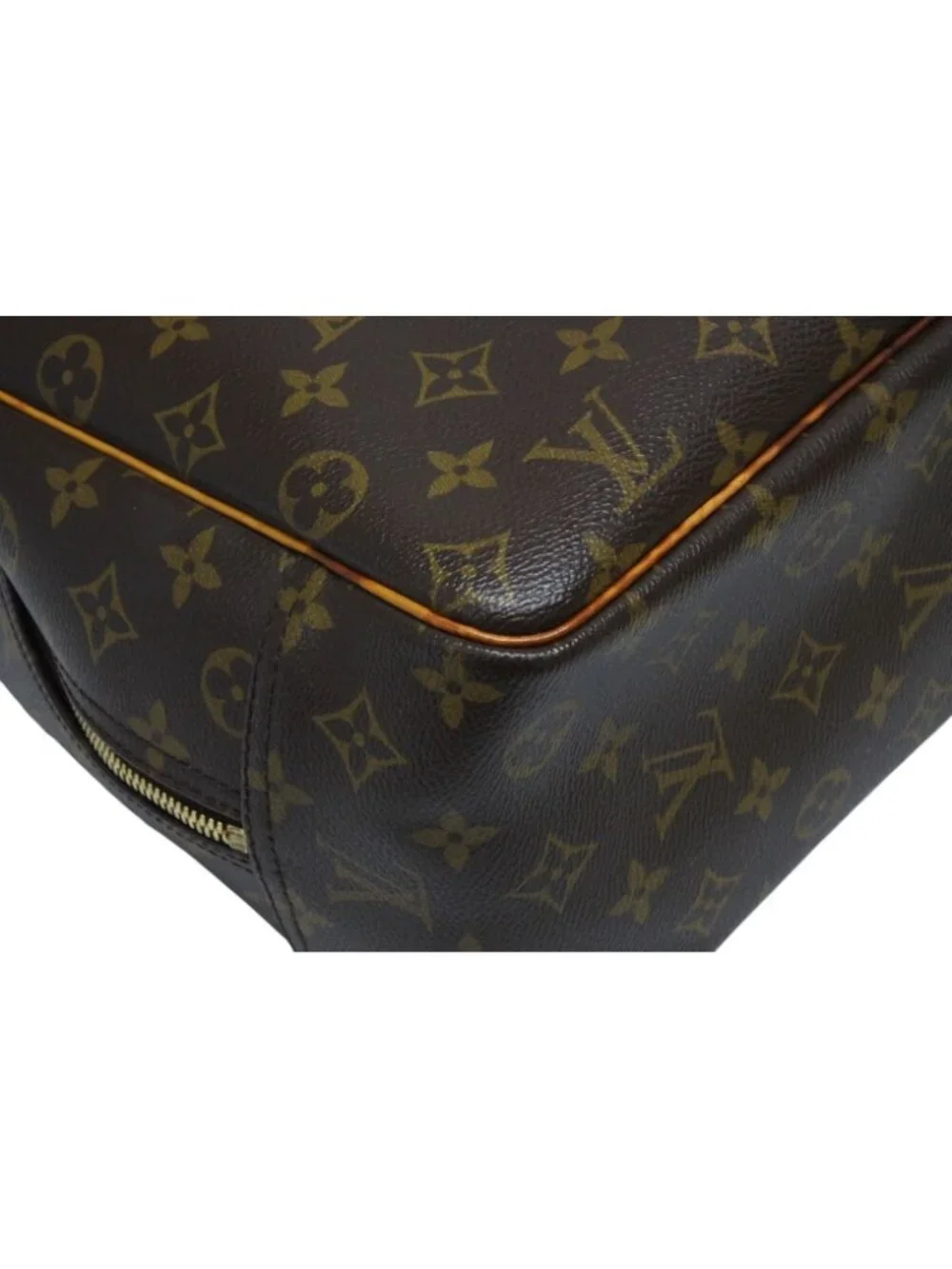 Louis Vuitton Monogram Deauville Handbag Brown Logo Bag